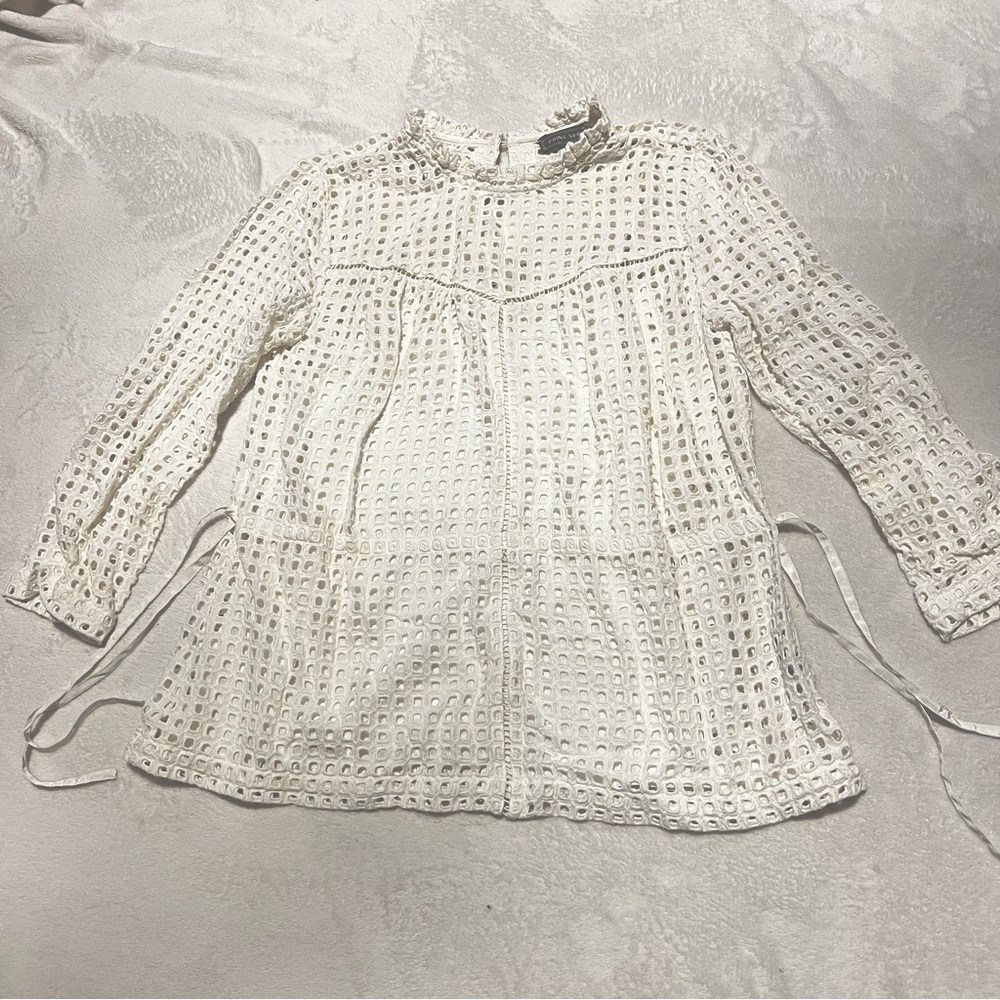 J.CREW Point Sur Eyelet Top In Ivory